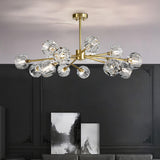 Modern Gold Clear Crystal Globe Chandelier Ceiling Light Image - 6