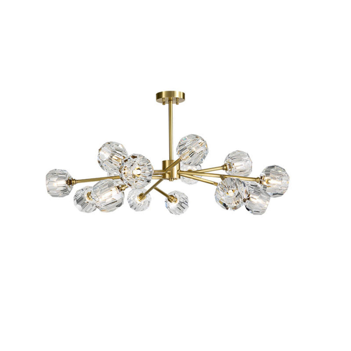 Modern Gold Clear Crystal Globe Chandelier Ceiling Light Image - 7