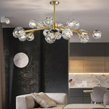 Modern Gold Clear Crystal Globe Chandelier Ceiling Light Image - 8