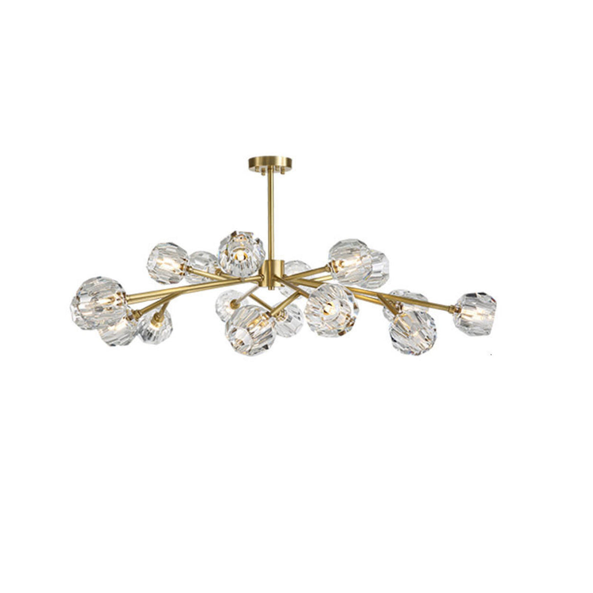 Modern Gold Clear Crystal Globe Chandelier Ceiling Light Image - 9