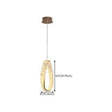 Modern Gold Clear Crystal Loop Pendant Light Bedroom #size