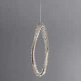 Modern Gold Clear Crystal Loop Pendant Light Bedroom Image - 7