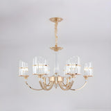 Modern Gold Clear Crystal Prism Pendant Chandelier Image - 2