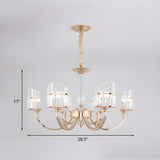 Modern Gold Clear Crystal Prism Pendant Chandelier Image - 4