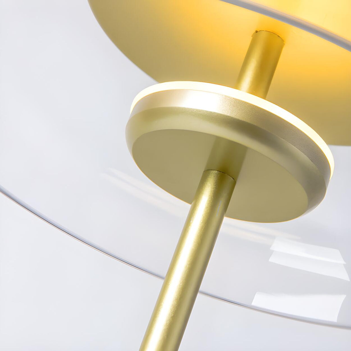 Modern Gold Clear Dome Glass Shade Bedroom Table Lamp Image - 9