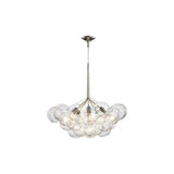 Modern Gold Clear Glass Bubble Chandelier Adjustable Height Image - 15