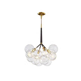 Modern Gold Clear Glass Bubble Chandelier Adjustable Height Image - 3