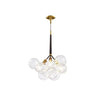 Modern Gold Clear Glass Bubble Chandelier Adjustable Height Image - 5