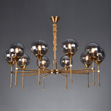 Modern Gold Clear Globe Glass Chandelier Adjustable Chain Image - 11