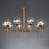 Modern Gold Clear Globe Glass Chandelier Adjustable Chain Image - 5