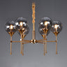 Modern Gold Clear Globe Glass Chandelier Adjustable Chain Image - 7