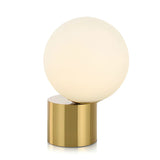 Modern Gold Column Base Globe Glass Decor Table Lamp Image - 5