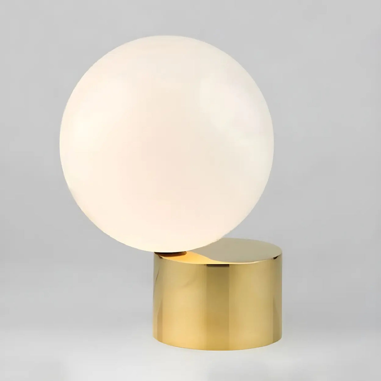 Modern Gold Column Base Globe Glass Decor Table Lamp Image - 7