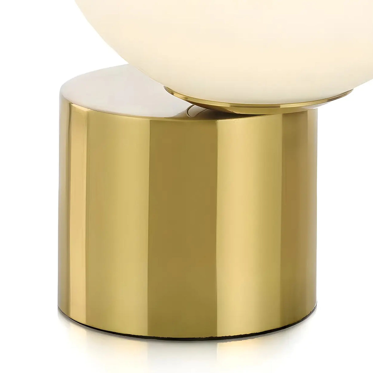 Modern Gold Column Base Globe Glass Decor Table Lamp Image - 9