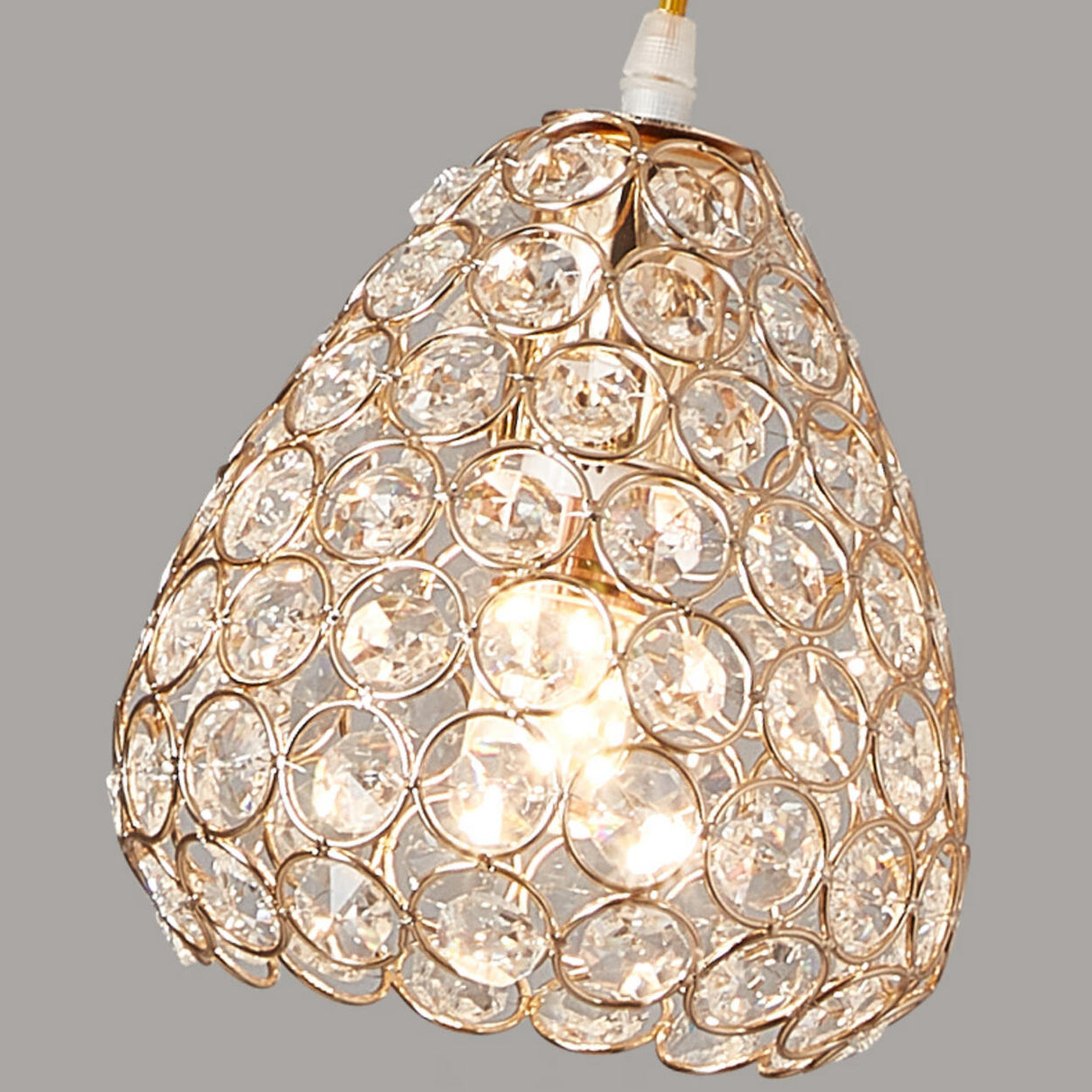 Modern Gold Crystal Triple Light Cone Pendant Light Image - 13