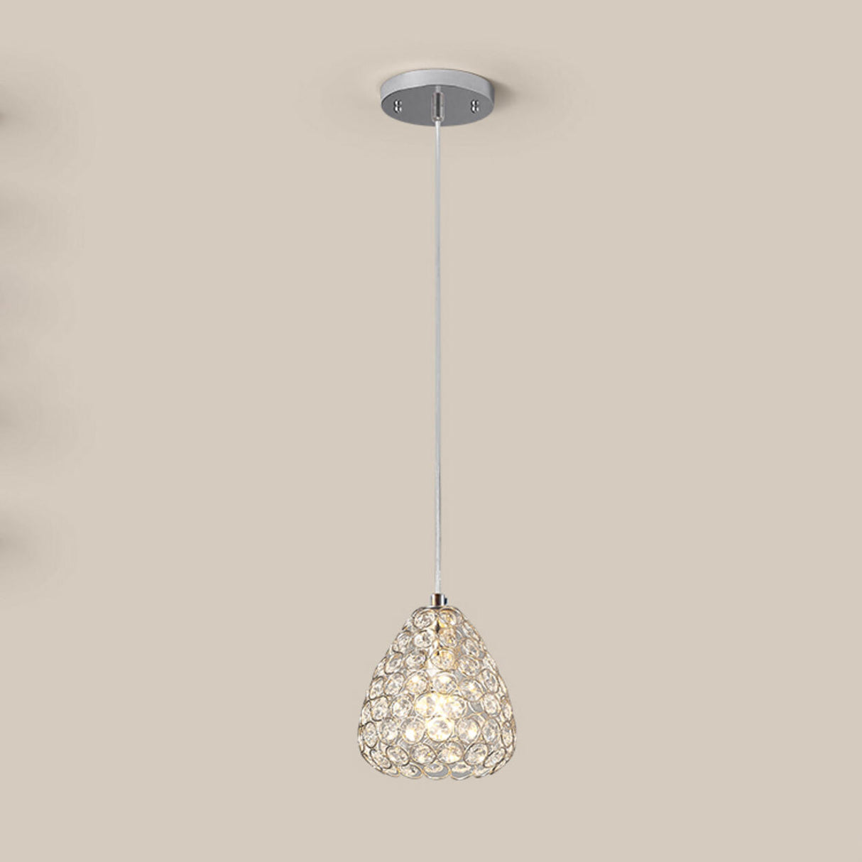 Modern Gold Crystal Triple Light Cone Pendant Light Image - 3