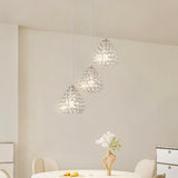 Modern Gold Crystal Triple Light Cone Pendant Light Image - 4