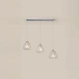 Modern Gold Crystal Triple Light Cone Pendant Light Image - 7