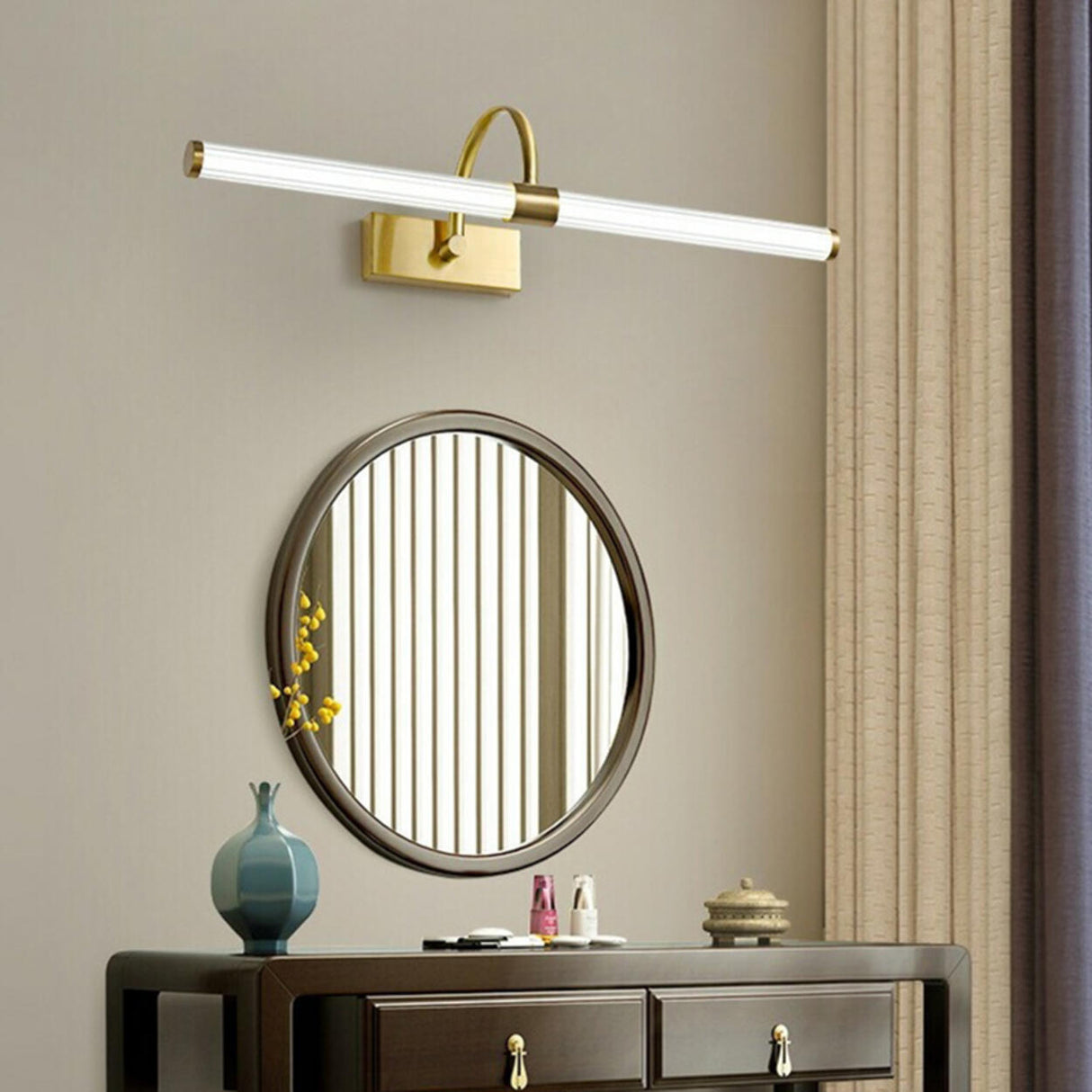 Modern Gold Cylinder LED Bathroom Vanity Light  Image - 1