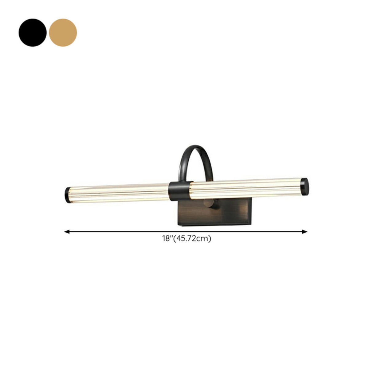 Modern Gold Cylinder LED Bathroom Vanity Light  