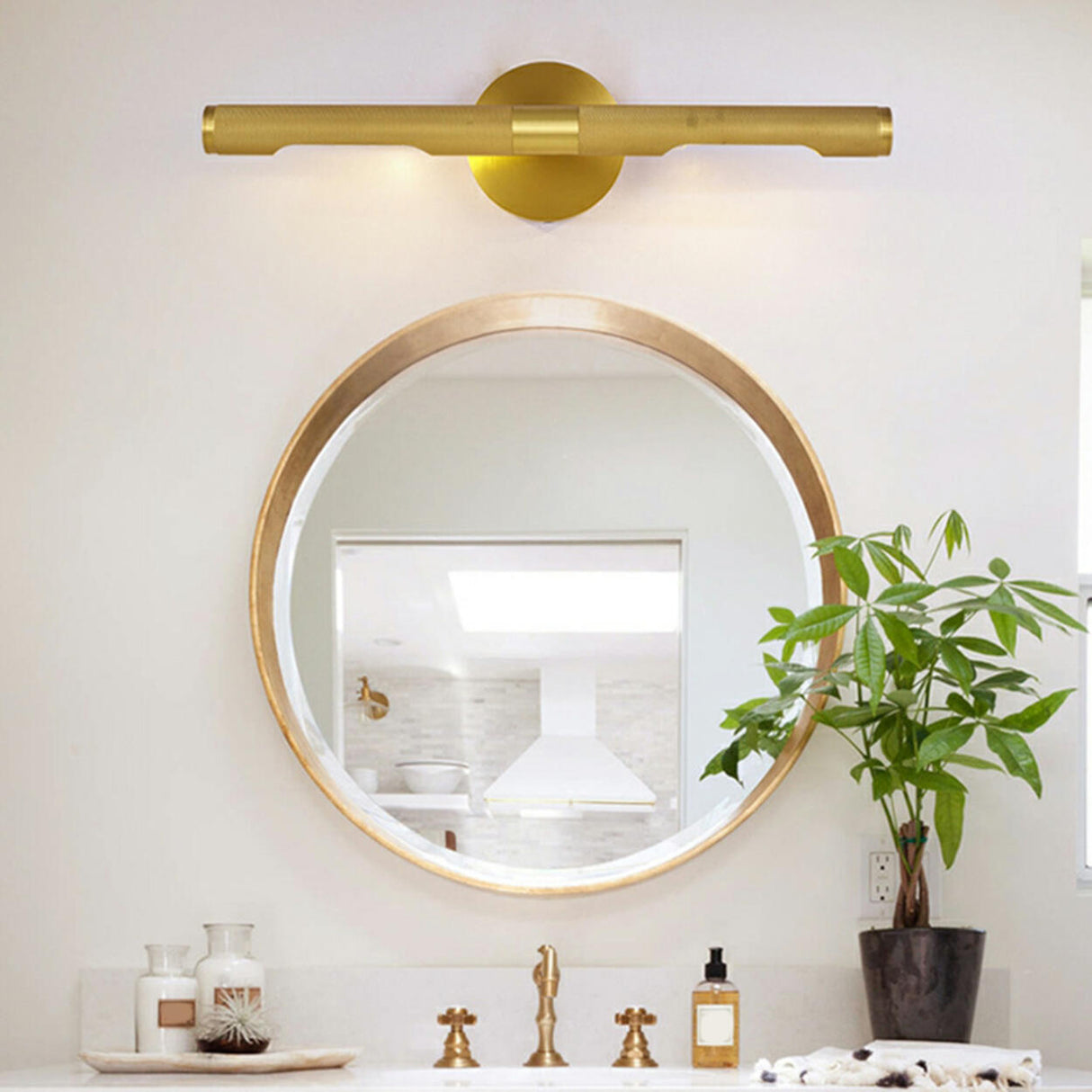 Modern Gold Cylinder LED Bathroom Vanity Light  Image - 8