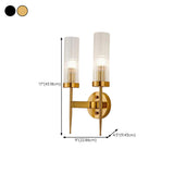 Modern Gold Cylinder Transparent Glass Wall Sconce Image - 19