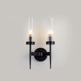 Modern Gold Cylinder Transparent Glass Wall Sconce Image - 3