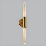 Modern Gold Cylindrical Up Down Glass Wall Sconce Image - 10