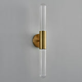 Modern Gold Cylindrical Up Down Glass Wall Sconce Image - 11