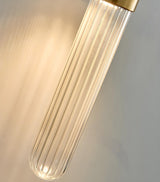 Modern Gold Cylindrical Up Down Glass Wall Sconce Image - 12