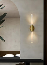 Modern Gold Cylindrical Up Down Glass Wall Sconce Image - 14