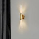 Modern Gold Cylindrical Up Down Glass Wall Sconce Image - 16