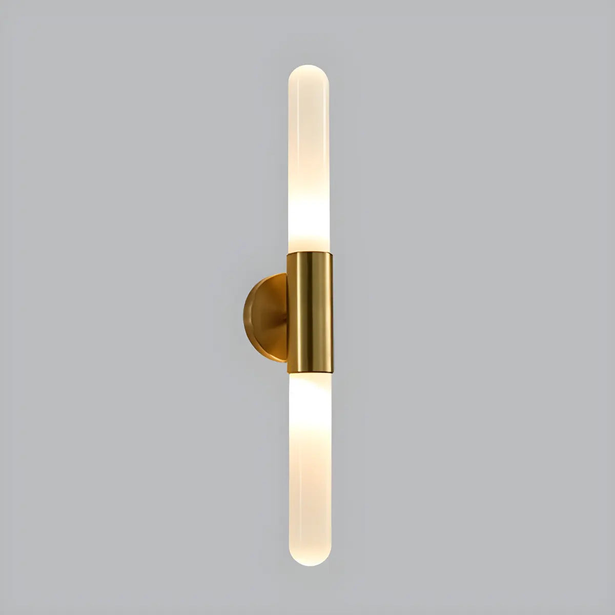 Modern Gold Cylindrical Up Down Glass Wall Sconce Image - 3