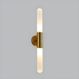 Modern Gold Cylindrical Up Down Glass Wall Sconce Image - 3