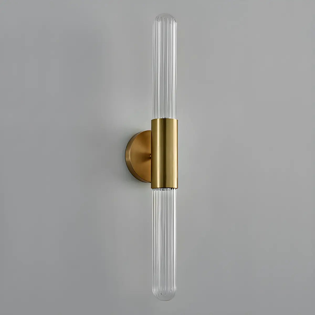 Modern Gold Cylindrical Up Down Glass Wall Sconce Image - 11