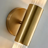 Modern Gold Cylindrical Up Down Glass Wall Sconce Image - 6