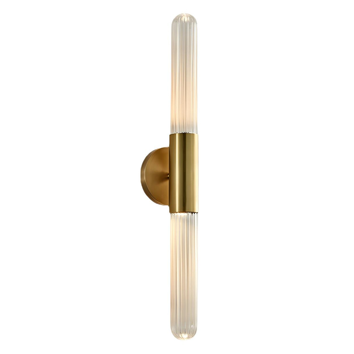 Modern Gold Cylindrical Up Down Glass Wall Sconce Image - 7