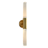 Modern Gold Cylindrical Up Down Glass Wall Sconce Image - 7