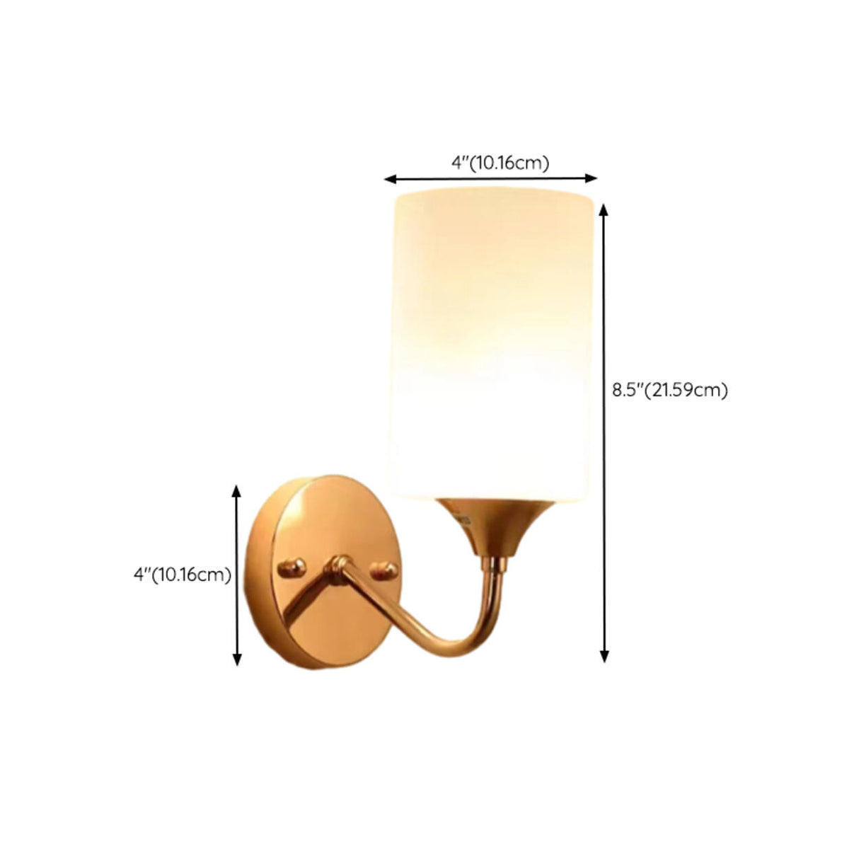 Modern Gold Cylindrical Vanity Light Fixture 