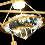 Modern Gold Diamond Clear Crystal Bedroom Pendant Light Image - 11