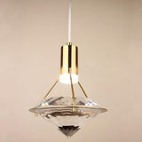 Modern Gold Diamond Clear Crystal Bedroom Pendant Light Image - 2