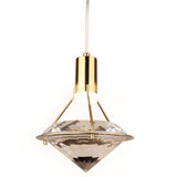 Modern Gold Diamond Clear Crystal Bedroom Pendant Light Image - 9