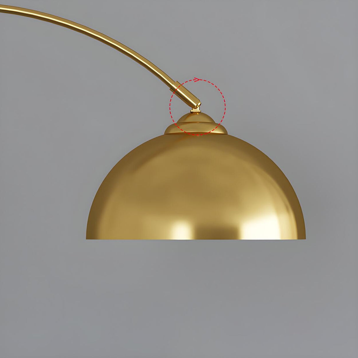 Modern Gold Dome and Arched Side Table Floor Lamp Image - 11