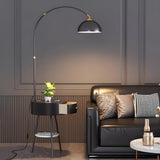 Modern Gold Dome and Arched Side Table Floor Lamp Image - 17