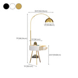 Modern Gold Dome and Arched Side Table Floor Lamp #size