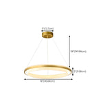 Modern Gold Double Acrylic Ring Chandelier Adjustable Height #size