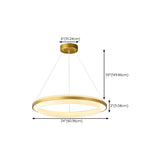 Modern Gold Double Acrylic Ring Chandelier Adjustable Height Image - 18