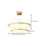 Modern Gold Double Acrylic Ring Chandelier Adjustable Height Image - 19