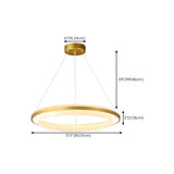 Modern Gold Double Acrylic Ring Chandelier Adjustable Height Image - 20