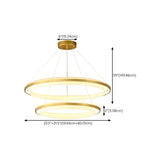 Modern Gold Double Acrylic Ring Chandelier Adjustable Height Image - 21